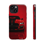 Red Mustang Art Phone Case, GT500 American Muscle Car Tough Cover