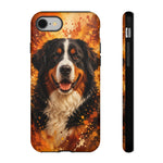Bernese Mountain Dog Portrait Tough Phone Case - Warm Paint Splatter