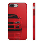 Red Skyline Phone Case, R34 GTR 90s JDM Legend Tough Cover for Men Gift