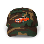 1967 1968 Mustang Fastback Dad Hat Pony Car Cap Adjustable Orange White GT