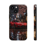 Red FD RX-7 Blossom Alley Tough Phone Case - Rain-Slicked Night