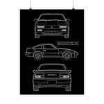 300ZX Z31 Poster Wall Art Print JDM Sports Car Blueprint Garage Decor