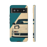 S13 Teal White Pop-up Tough Phone Case for JDM Fans