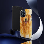 Golden Retriever Watercolor Art Tough Phone Case - Dog Portrait