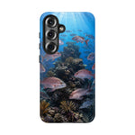 Snapper Reef Phone Case, Sunlit School Ocean Fishing Tough Cover
