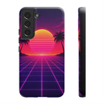 Classic Grid Sunset Vaporwave Art Tough Phone Case