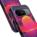 Classic Grid Sunset Vaporwave Art Tough Phone Case