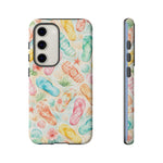 Watercolor Flip Flops pattern Tough Case | Beach Shells Phone Cover