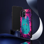 Neon Flamingo Pool Vaporwave Art Tough Phone Case