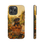 Rottweiler Puppy in Flower Pot Tough Case | Floral Dog Phone Cover