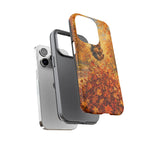 Yorkshire Terrier Jumping in Autumn Leaves Tough Case | Fall Dog Phone Cover
