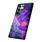 Neon Dolphin Ocean Vaporwave Art Tough Phone Case