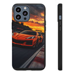 Orange C8 Z06 Flat Plane V8 Speed Art Tough Phone Case