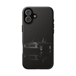 Black Classic C10 Truck Phone Case | Vintage Pickup Reflection, Minimal Auto Design