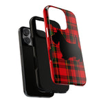 Scottish Terrier Silhouette Plaid Art Tough Phone Case