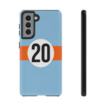 Copy of Blue Orange Number 20 Retro Racing Stripe Tough Phone Case Cover