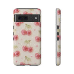 Pink Cherry Pattern Phone Case | Cute Retro Fruit Design