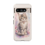 Maine Coon Watercolor Heart Phone Case Watercolor Kitten Art Gift