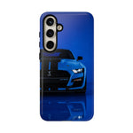 Blue Mustang Art Phone Case, GT500 American Muscle Car Tough Cover for Men