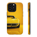 Yellow Corvette Phone Case, C3 Stingray Classic Sports Cover, Gift