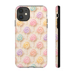 Pastel Swirl Lollipops Tough Case | Candy Pattern Phone Cover