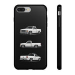 Chevy 1500 OBS Truck Phone Case White, Three-View Vector Cover