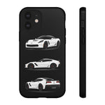 White C7 Z06 Sports Car Phone Case Tough Multi View