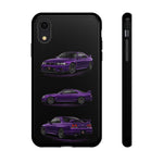 Purple R33 Skyline GTR JDM Sports Car Phone Case Tough Multi View
