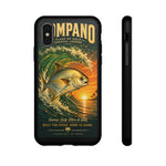 Golden Pompano Fish Phone Case | Coastal Sunset Surf Illustration