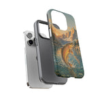 Leaping Golden Trout Lake Scene phone case | Tough Cover
