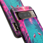 Neon Flamingo Pool Vaporwave Art Tough Phone Case