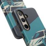 Retro Teal Sports Car C8 phone case | Tough Cases