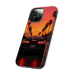Black Camaro ZL1 Sunset Tough Phone Case - Palm Silhouette