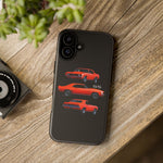 1969 Camaro SS Orange Triple View Muscle Car Tough Phone Case