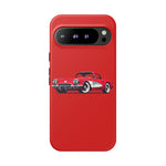 Red Classic Corvette C1 Illustration phone case | Retro Car Tough Case