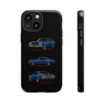 1970 Chevelle SS Phone Case Blue, Three-View Vector Tough Cover