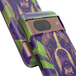 Boxer Halftone Portrait Tough Phone Case - Green and Violet