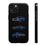 1970 Chevelle SS Phone Case Blue, Three-View Vector Tough Cover