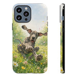 Playful Dog in Meadow Great Dane phone case | Puppy Art Tough Cover