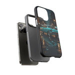 Vintage Teal 1957 Bel Air Classic Car Tough Case | Retro Rainy City Phone Cover