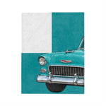 1955 Nomad Turquoise Microfiber Throw Blanket Classic Wagon Car Gift