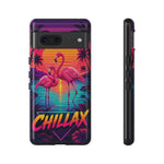 Chillax Flamingo Tropical Vaporwave Phone Case – Retro Bird Aesthetic