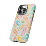 Watercolor Flip Flops pattern Tough Case | Beach Shells Phone Cover