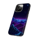 Retro Neon Mountains Phone Case | Vaporwave Galaxy Landscape