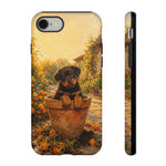 Rottweiler Puppy in Flower Pot Tough Case | Floral Dog Phone Cover