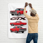 1967 GTX Red Hardtop Banner 34x56 Garage Man Cave Wall Decor Car Guy Gift