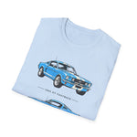 1965 Mustang Fastback T-Shirt | Vintage Car Illustration, Retro Racing