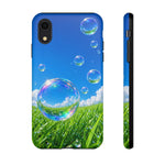 Bubbles Over Grass phone case | Tough Cover