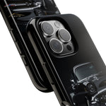 Black 1957 Chevy Bel Air Chrome Front Tough Phone Case for Classic Car Fans