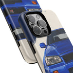 R34 Skyline GT-R Bayside Blue Tough Phone Case for 90s JDM Fans